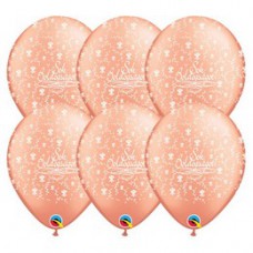 28 cm-es  Sok Boldogságot Rosegold Lufi Esküvőre