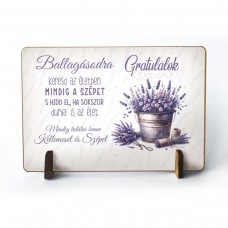 Kis fa tábla - Gratulálok Levendulás