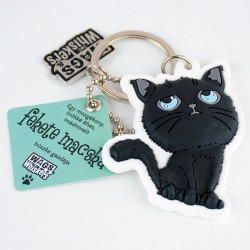 Cicás kulcstartó - Fekete macska