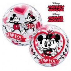 56 cm-es Disney Bubbles Mickey & Minnie I Love You Szerelmes Lufi
