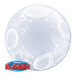 61 cm-es Balloon and Stars Deco Bubbles Lufi