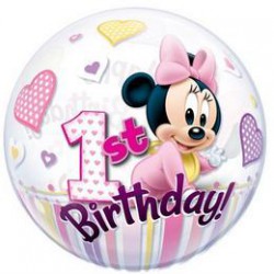 56 cm-es Disney Bubbles Minnie Mouse Első Szülinapi Lufi