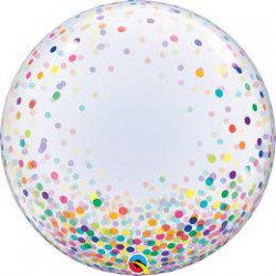61 cm-es Színes Konfetti Pöttyös Mintás Deco Bubbles Lufi