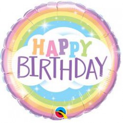 46 cm-es Happy Birthday Rainbow Szivárvány Szülinapi Fólia Lufi