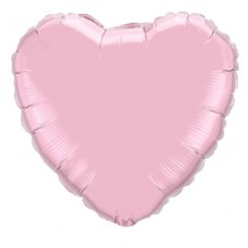 46 cm-es Gyöngyház Rózsaszín - Pearl Pink Szív Fólia Lufi
