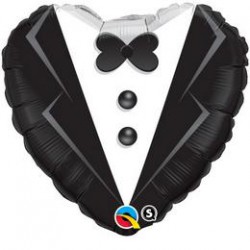 46 cm-es Wedding Tuxedo Esküvői Szív Fólia Lufi