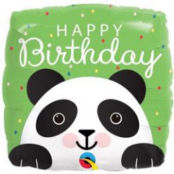 46 cm-es Mosolygó Panda Happy Birthday Szülinapi Fólia Lufi