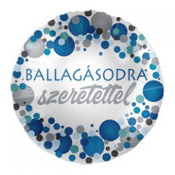43 cm-es Ballagásodra Szeretettel Kék Pasztell Konfettis Parti Fólia Lufi