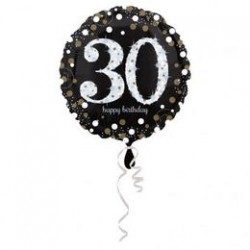 46 cm-es 30-as Happy Birthday Sparkling Születésnapi Fólia Lufi