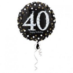 46 cm-es 40-es Happy Birthday Sparkling Születésnapi Fólia Lufi