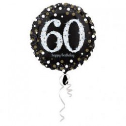46 cm-es 60-as Happy Birthday Sparkling Születésnapi Fólia Lufi
