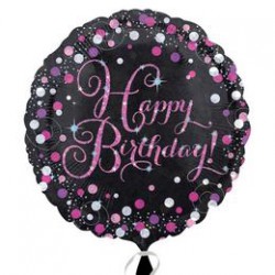 43 cm-es Happy Birthday Pink Celebration Prismatic Születésnapi Fólia Lufi