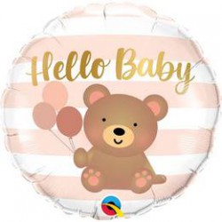 46 cm-es Hello Baby Bear & Balloons Fólia Lufi