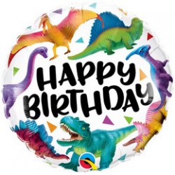 46 cm-es Birthday Colorful Dinosaurs Szülinapi Fólia Lufi