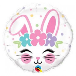 46 cm-es Nyuszi Arc - Bunny Face Húsvéti Fólia Lufi