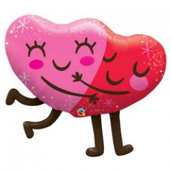 91cm-es Ölelkező Szívek - Hugging Hearts Super Shape Fólia Lufi