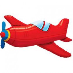 91 cm-es Red Vintage Airplane Repülős Fólia Lufi