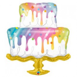 96 cm-es Színes Torta - Rainbow Drip Cake Fólia Lufi