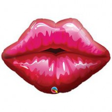 76 cm-es Piros Száj - Big Red Kissey Lips Super Shape Fólia Lufi