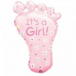 It's a Girl Foot Super Shape Fólia Lufi Babaszületésre