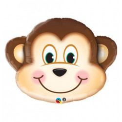 89 cm-es Mosolygós Majom Fej - Mischievous Monkey Super Shape Fólia Lufi