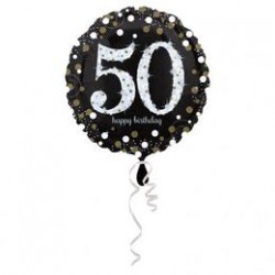 43 cm-es 50-es Happy Birthday Sparkling Születésnapi Fólia Lufi