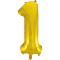 86 cm-es 1 Arany - Gold Szám Alakú Super Shape Fólia Lufi