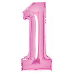66 cm-es Pink, Rózsaszín 1-es szám fólia lufi