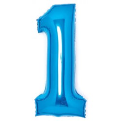 66 cm-es  Blue, Kék 1-es szám fólia lufi