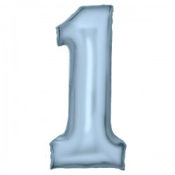 86 cm-es  Pastel Blue, Kék 1-es szám fólia lufi