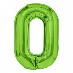 86 cm-es óriás zöld, fólia lufi szám,  0