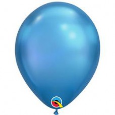 28 cm-es Chrome Blue - Kék Kerek Lufi 1 db