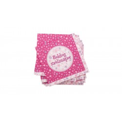Pink Boldog Születésnapot feliratos szalvéta - 33 cm x 33 cm, 16 db / csomag
