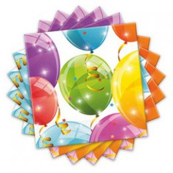 Csillogó Lufik - Sparkling Balloons Parti Szalvéta - 20 db-os, 33 cm x 33 cm