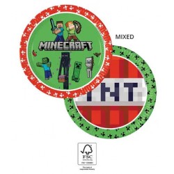Minecraft Green papírtányér 8 db-os 23 cm-es